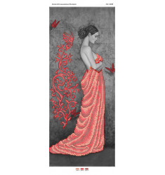 Девушка в красном с бабочками ([ПМ 4048])